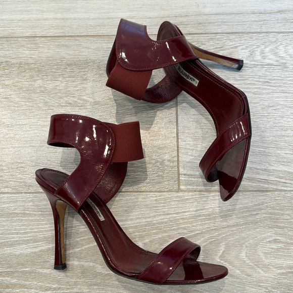 Manolo Blahnik Shoes - Manila Blahnik Heels in Maroon Burgundy Size 36